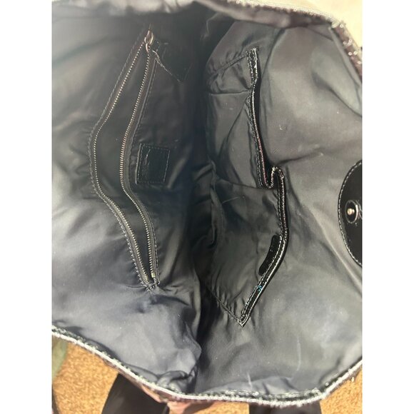 Burberry Lowry Neat Nova Check Nylon & Patent Leather Tote Bag, Black Straps & B - Picture 7 of 16